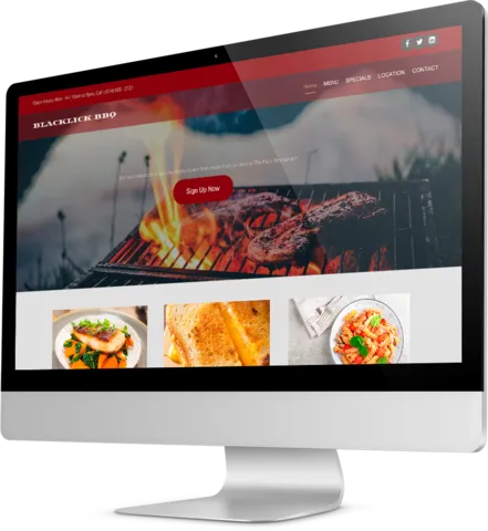 BBQ restaurant template Desktop view of a Template