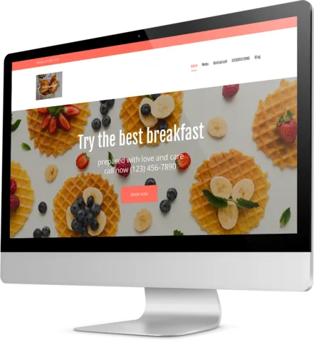 Breakfast restaurant template Desktop view of a Template