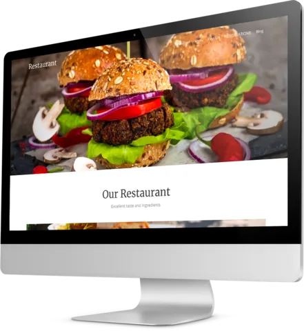 Burger restaurant template Desktop view of a Template