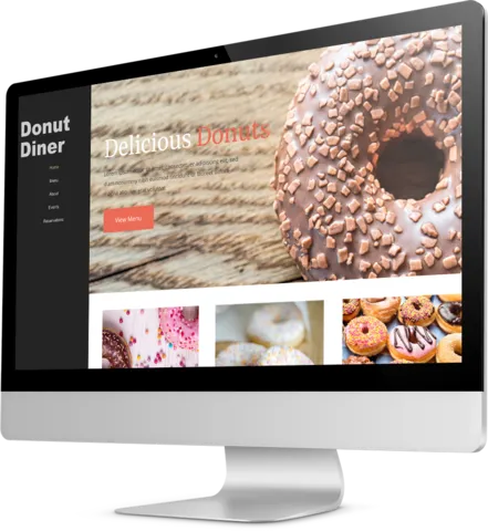 Donut bakery template Desktop view of a Template