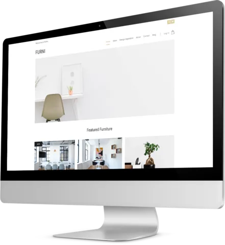 Interior Design website template Desktop view of a Template