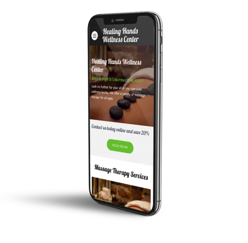 Massage therapy website mobile template