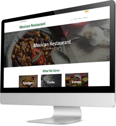 Mexican restaurant template Desktop view of a Template