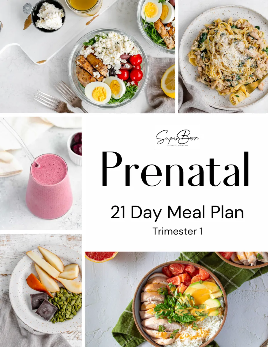 21 day Prenatal Meal Plan Trimester 1