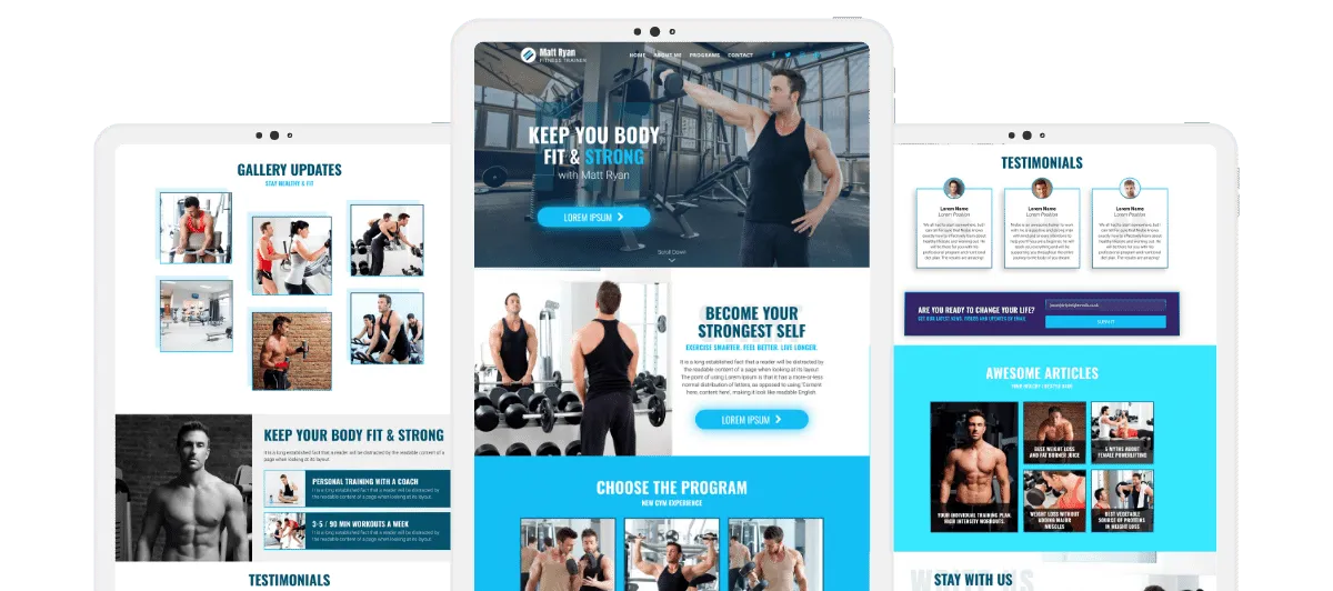 Mens personal trainer website template