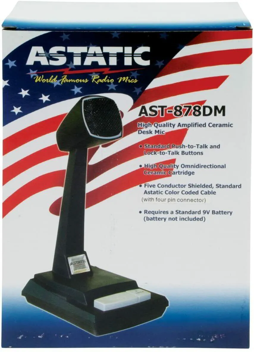 Astatic AST878DM Amplified Base Station Desk Microphone