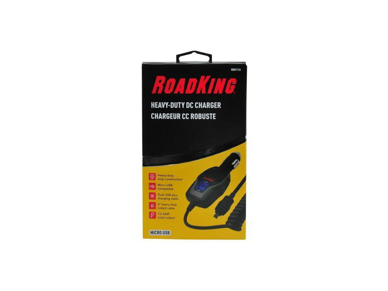 ROADKING RK03136 12V DC DUAL MICRO TO USB CHARGER