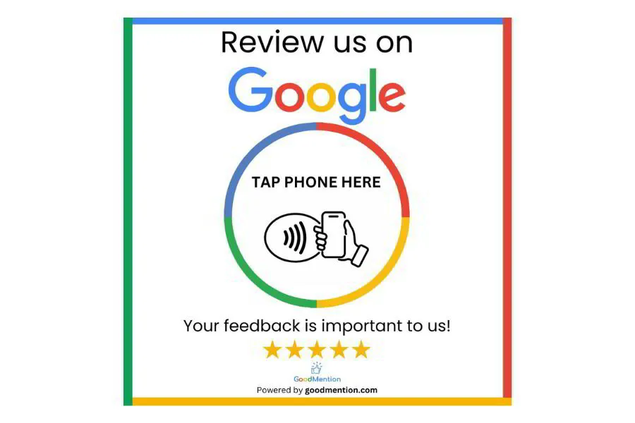 Google Tap to Review Double-Sided Square Sticker