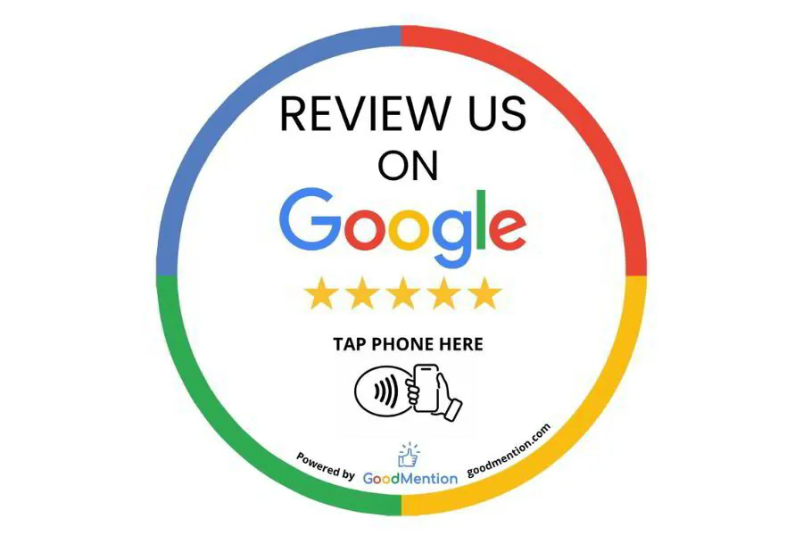 Google Tap to Review Circle Sticker