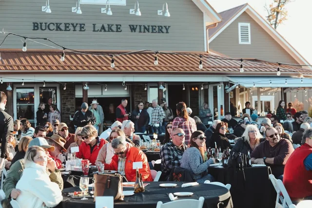 Outside patio with lake view