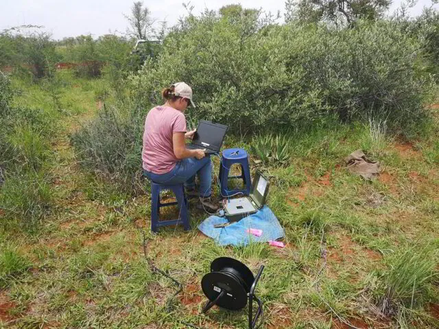 Groundwater Surveys - Lady with Hydro -Geology Equipment