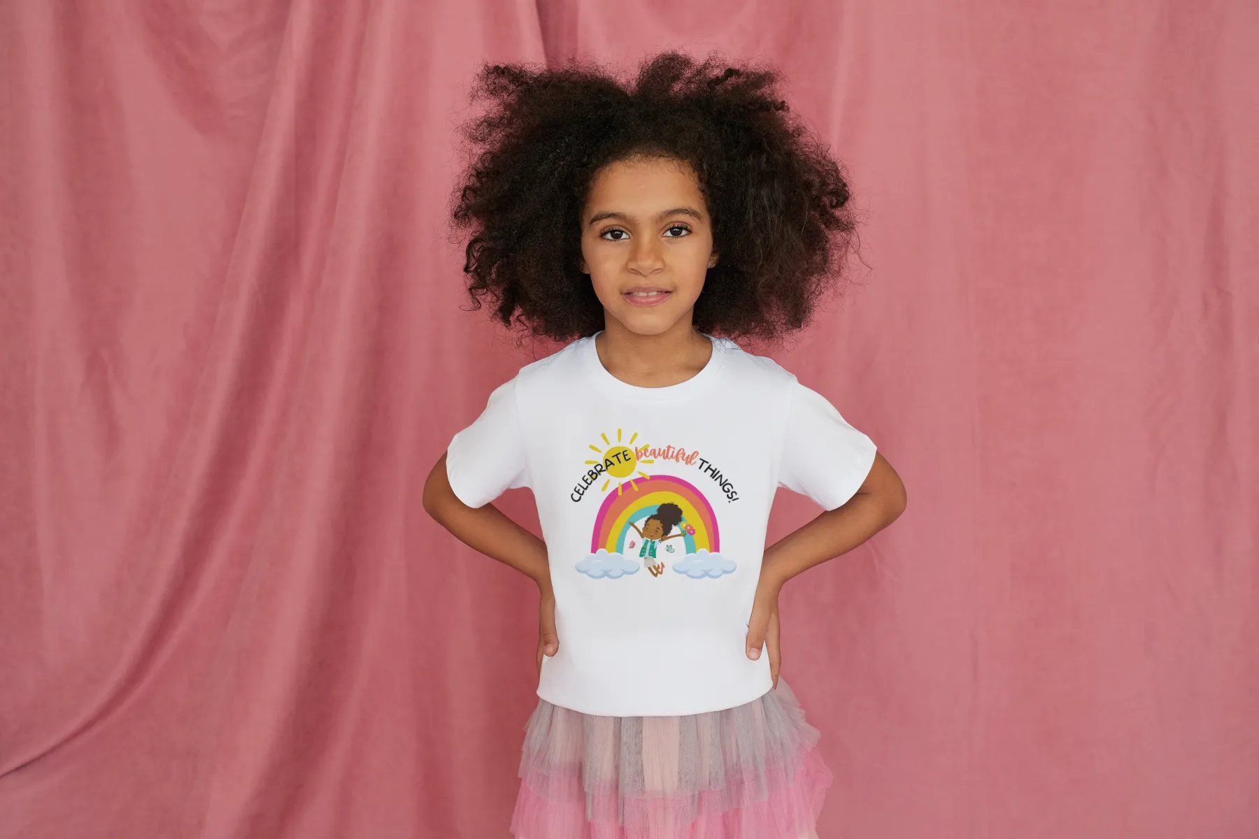 'We Celebrate beautiful things' kids T-shirt
