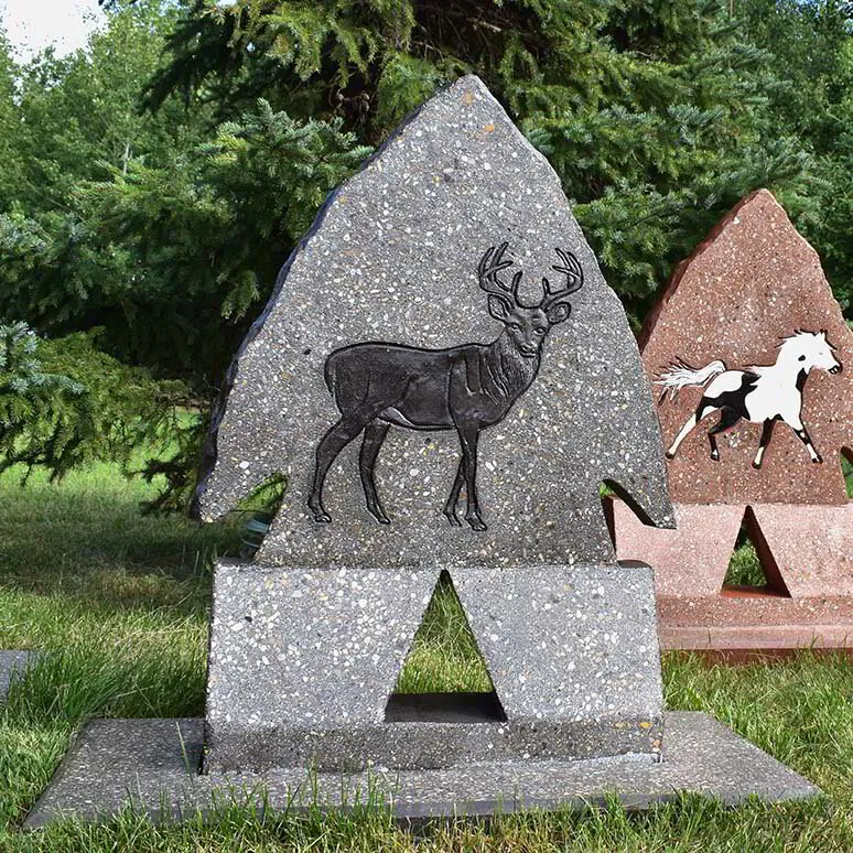 Deer Arrowhead Headstone (New Design)