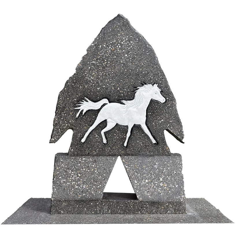 Horse Arrowhead Headstone