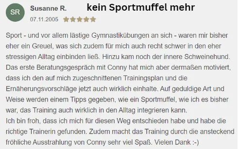Referenzen Conny Hofmann Personalcoaching Fitness