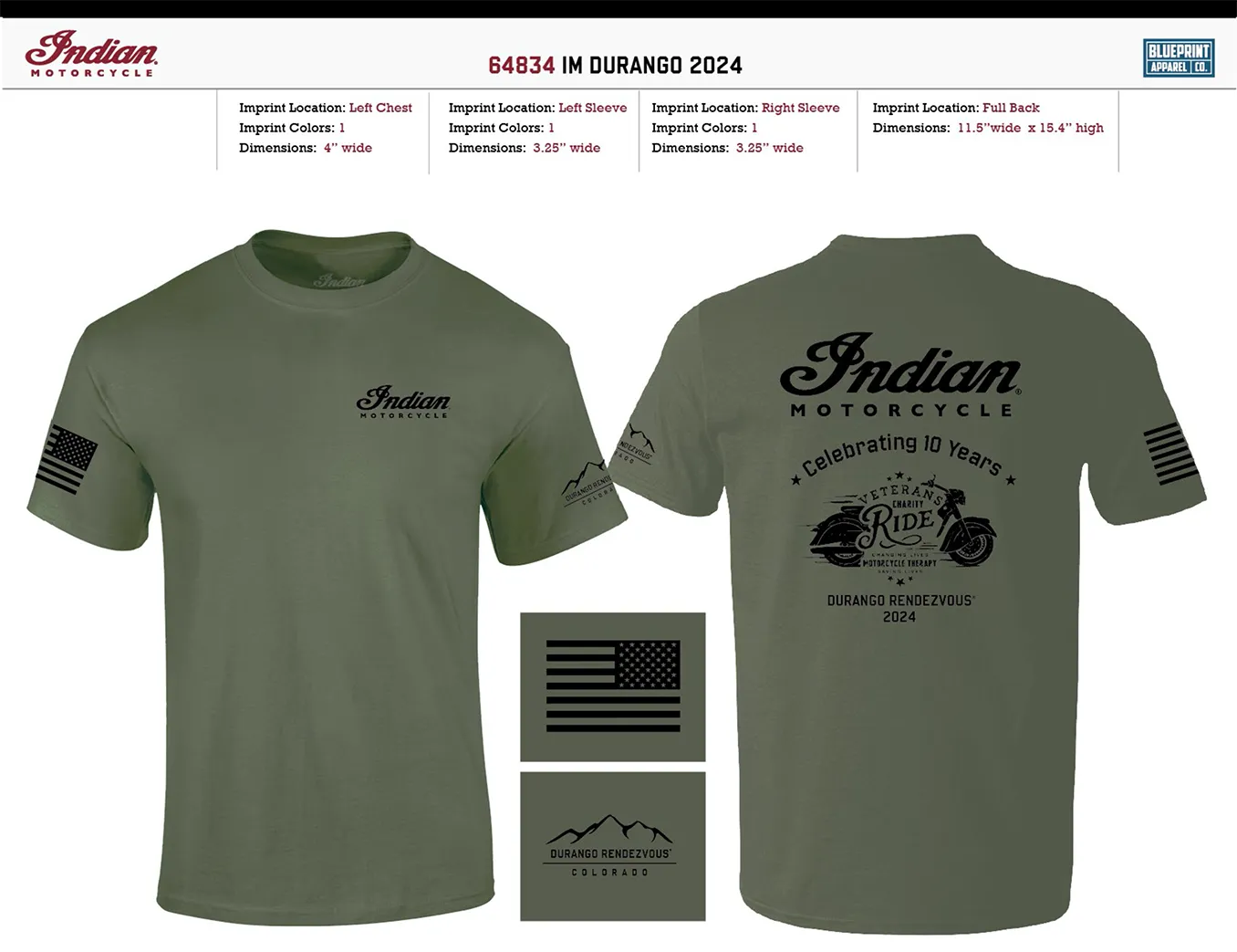Indian Motorcycle Durango Event Shirt - Men's (Black or Military Green)