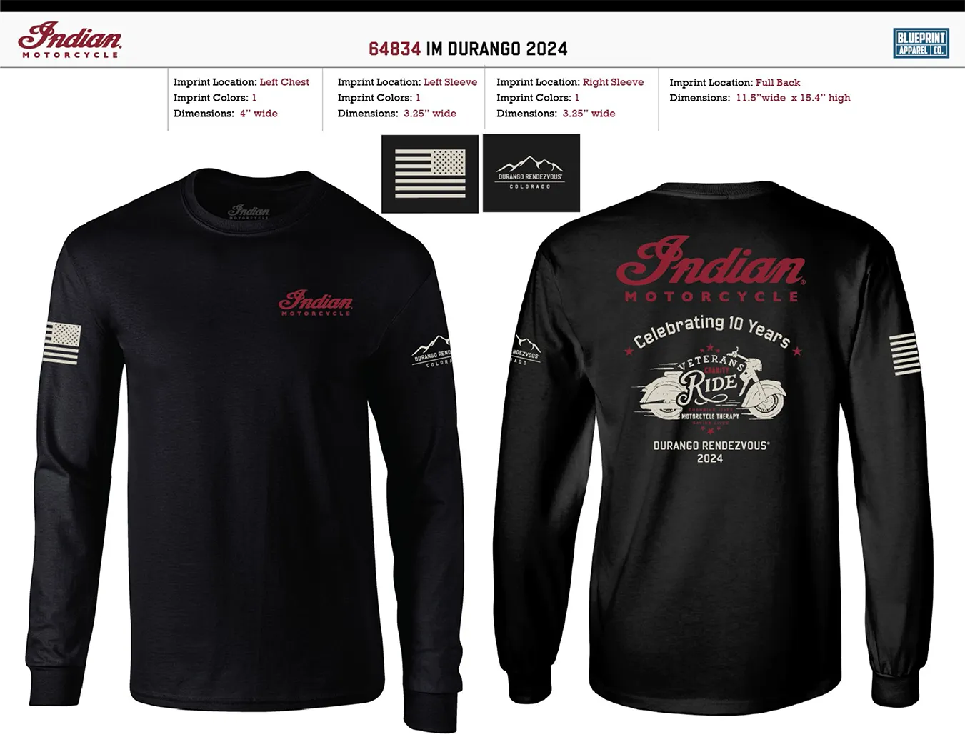 Indian Motorcycle Durango Event Shirt, Long sleeve - Unisex (Black only)