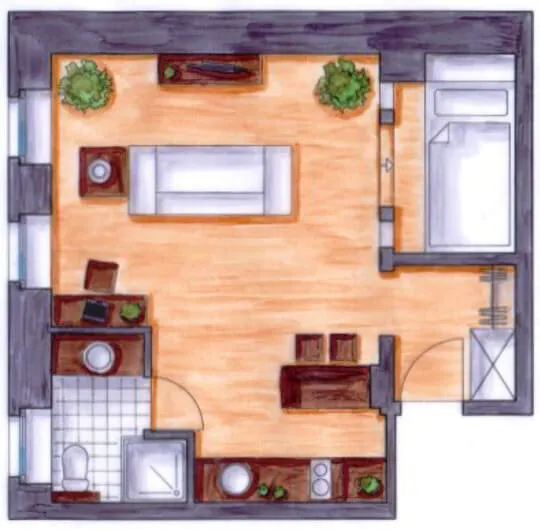 Apartment Sandy Room Grundriss