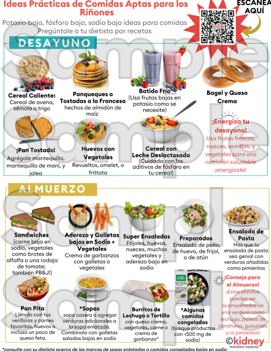 Kidney-Friendly Meal Ideas Tear Pad (SPANISH)