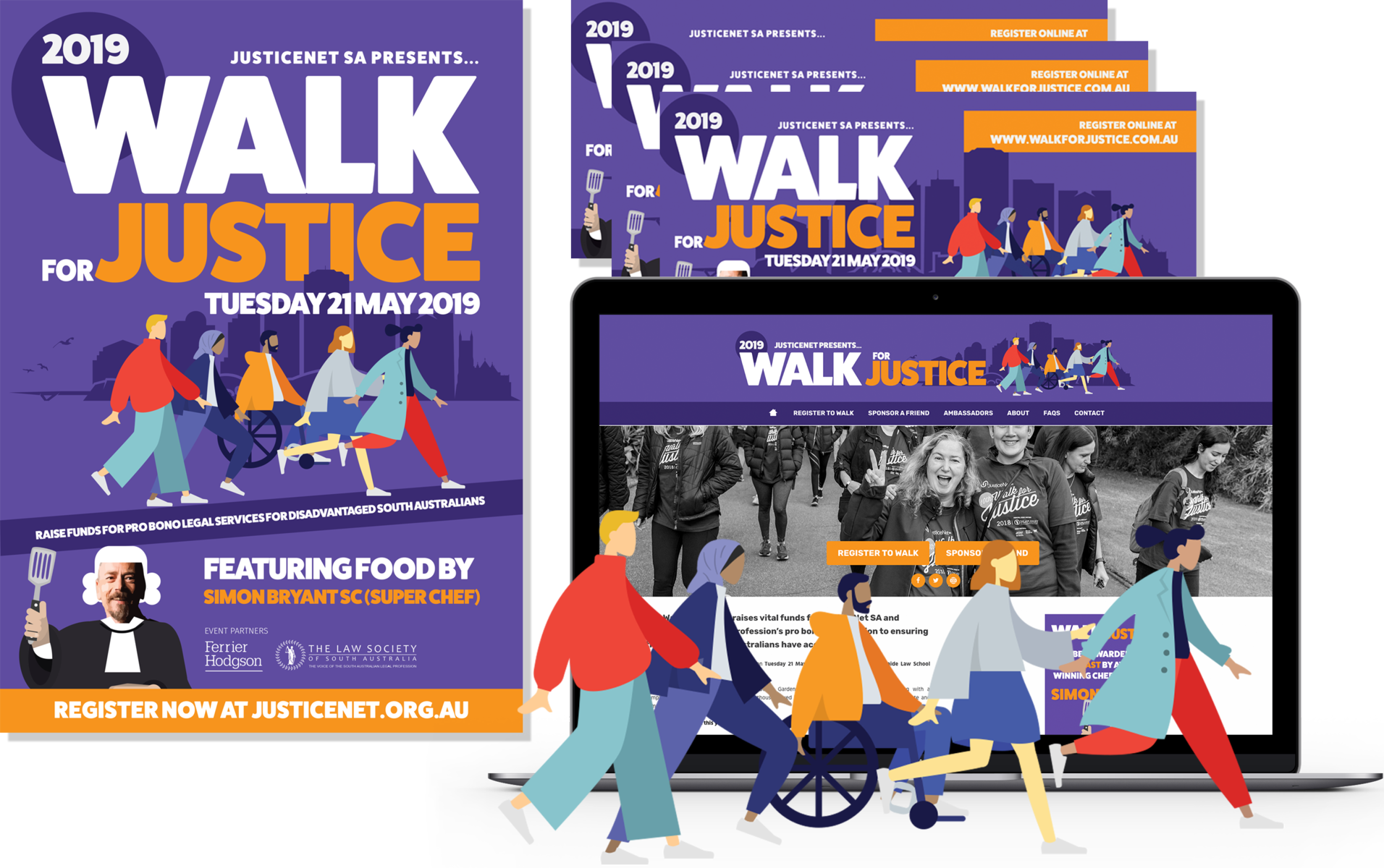 The Walk for Justice branding and design donated by Website Serious