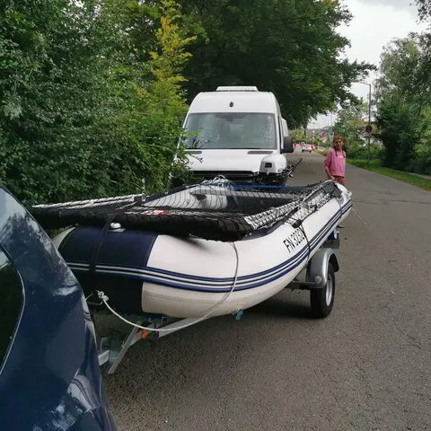 Boot auf dem Trailer