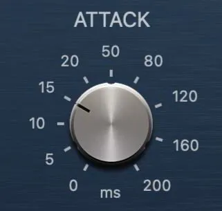 An image showing the attack control within Logic's Compressor.