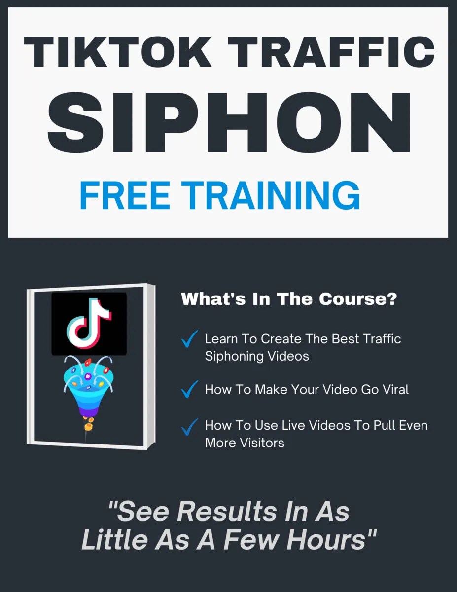 TikTok Traffic Siphon Free Training ebook cover