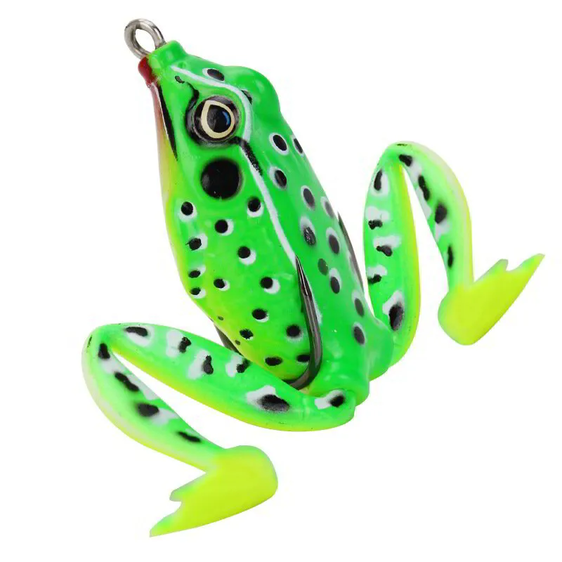 Topwater Wobblers: Double Propeller Legs Silicone Frog Lure With