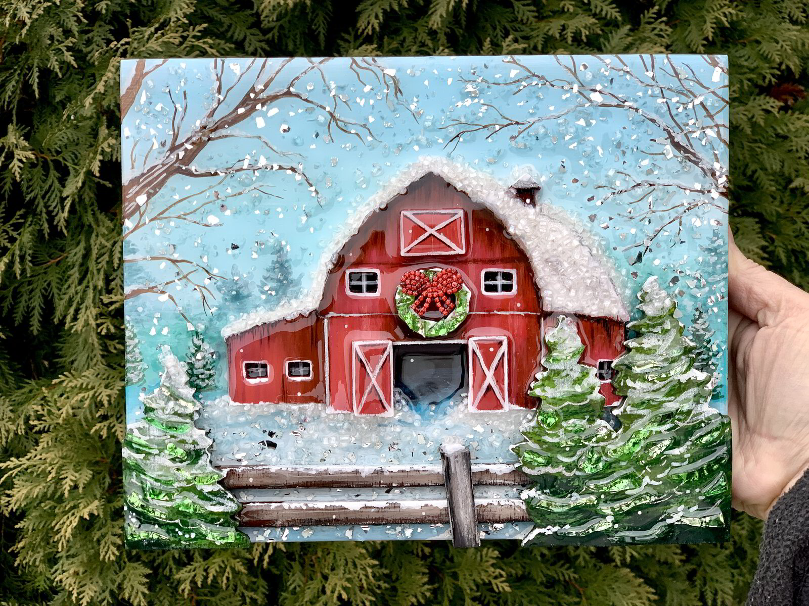 Create a 3D Red Barn Christmas Scene: Mastering Paint, Glass, and Resin ...
