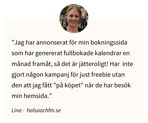 Recension Lina halsaochfm.se Klientvinnande hemsida