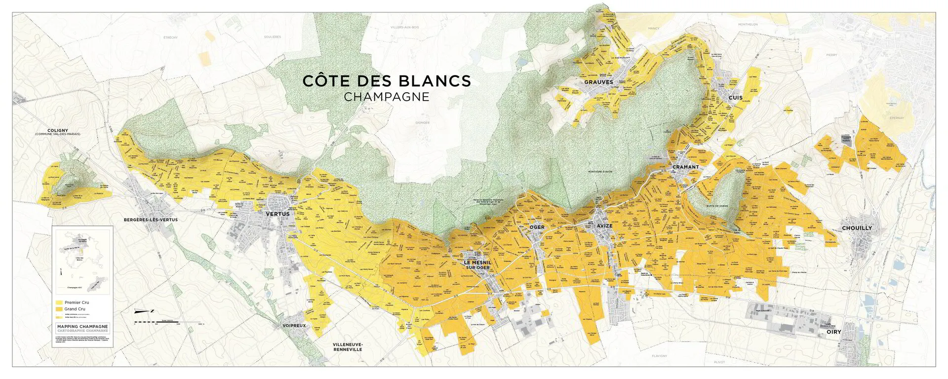 Champagne Map - Côte des Blancs