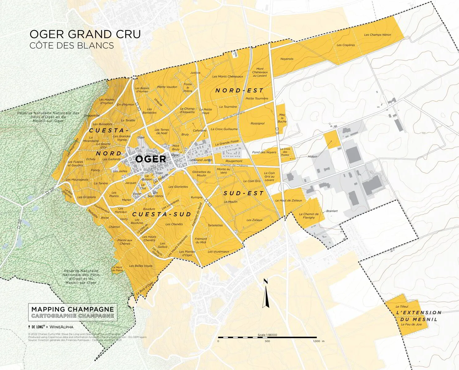 Champagne Map - Oger Grand Cru