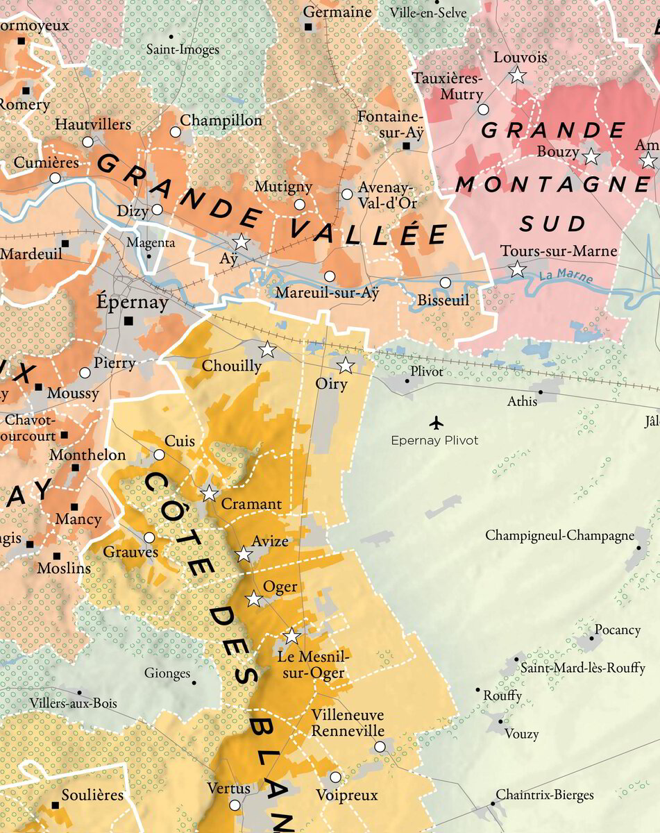 Champagne Map Growing Areas