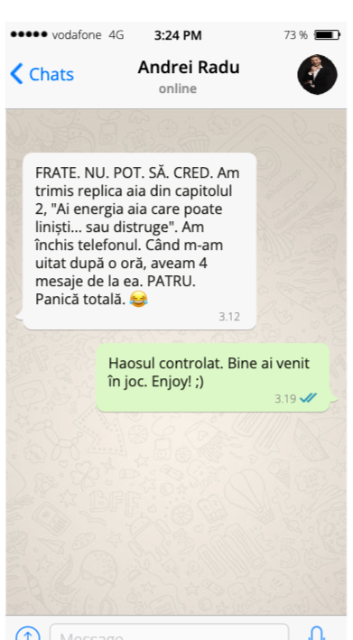 Exemplu conversatie WhatsApp 1