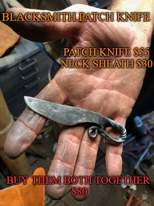 Blacksmith Patch Knife with Neck Sheath
