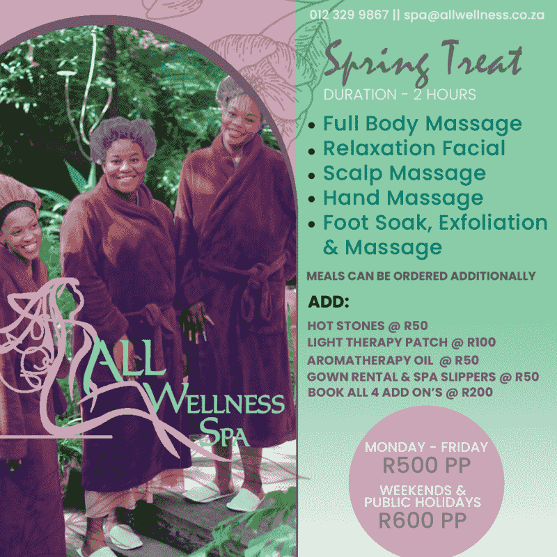 All Wellness Spa | Monthly Day Spa Specials in Pretoria