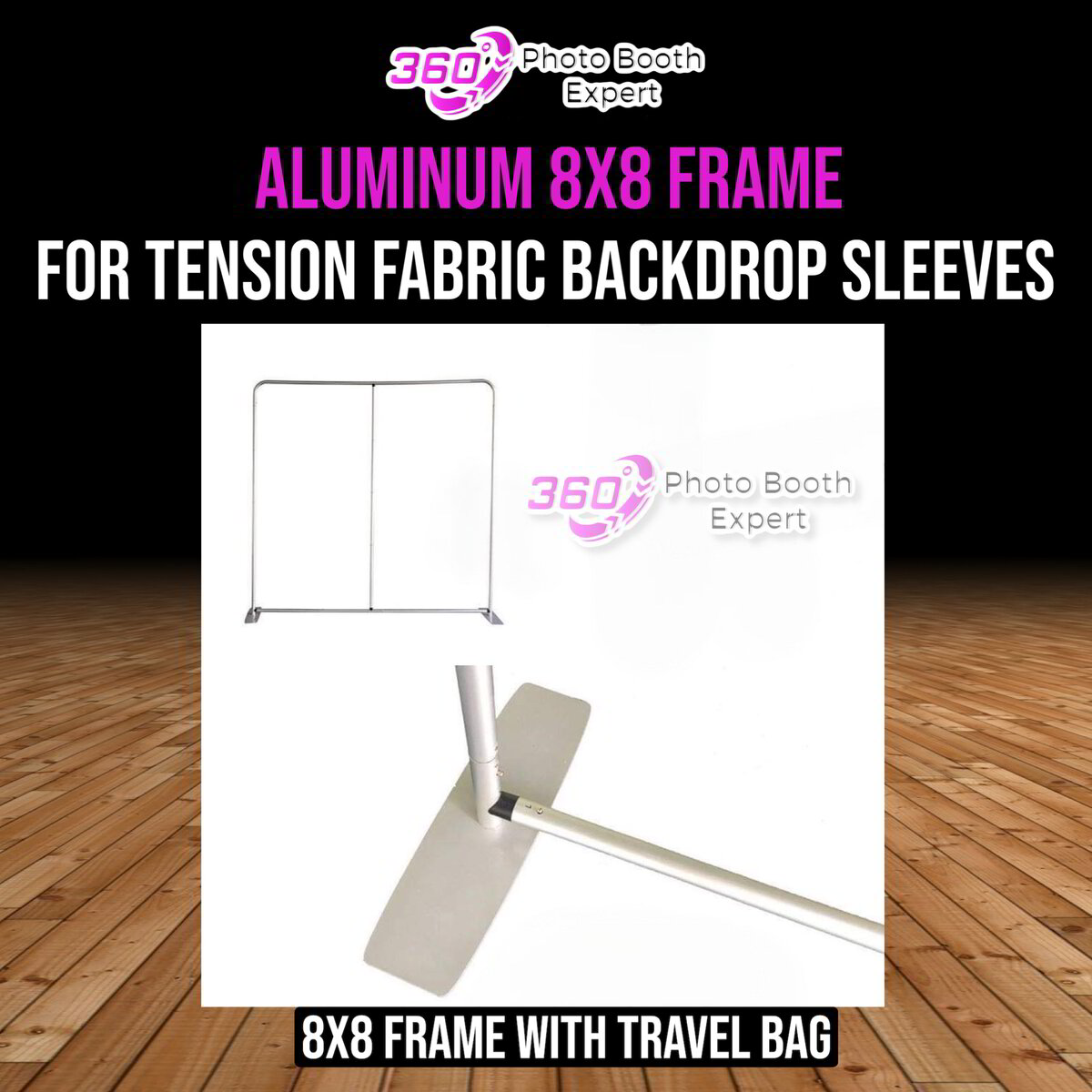 8x8 Tension Fabric Pillow Case Backdrop Frame Only