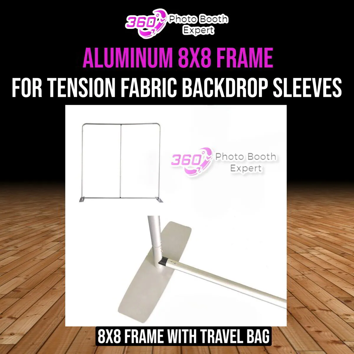 8x8 Tension Fabric Pillow Case Backdrop Frame Only