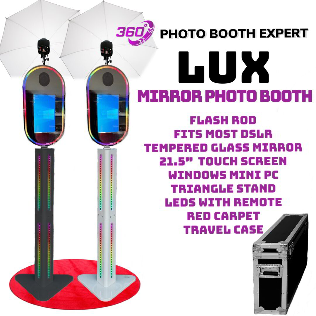 Buy LUX Mirror Photo Booth with LED Trim, Touch Screen & Mini PC - Free ...