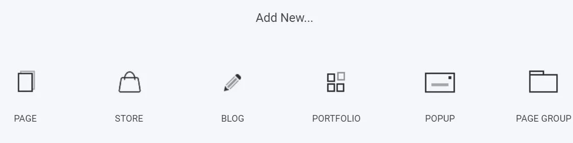 add new blog, folder, store -optiin