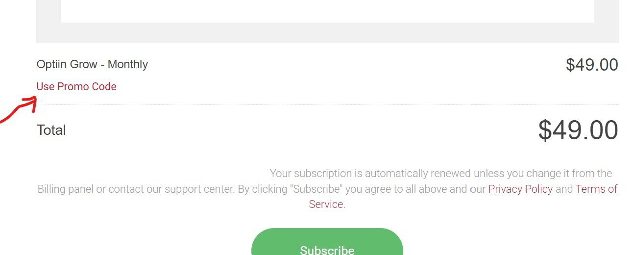 How to add special coupon promo discount code? Optiin Billing
