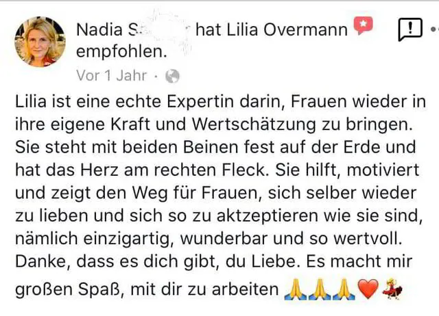 Rezession Kundenfeedback Lilia Overmann