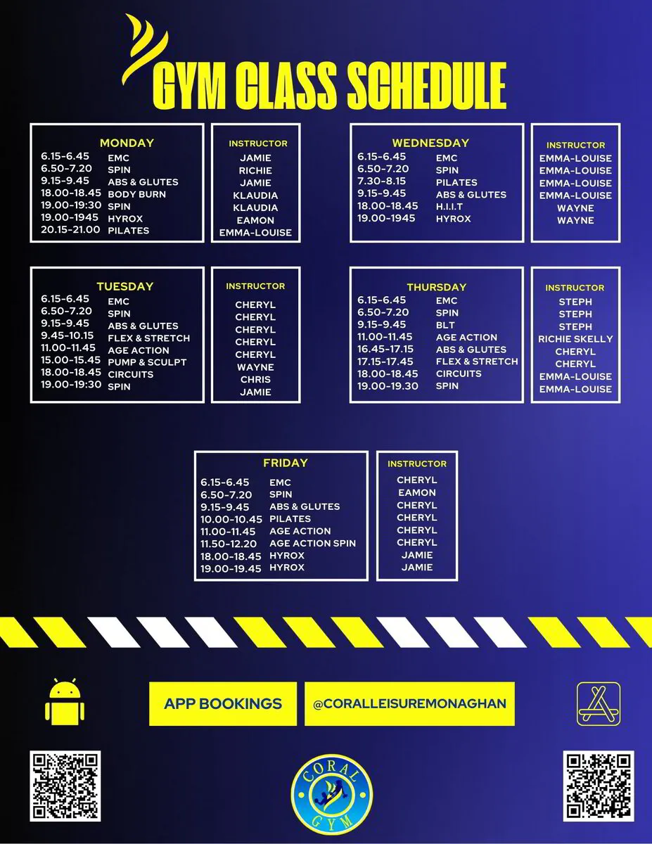 Gym Class Timetable gym-class-timetable
