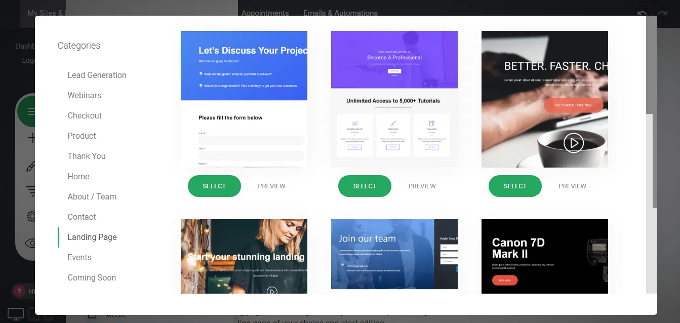 Landing page examples