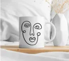 Ceramic Mug Set - Face Doodle