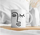 Ceramic Mug Set - Face Doodle