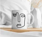 Ceramic Mug Set - Face Doodle