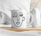 Ceramic Mug Set - Face Doodle