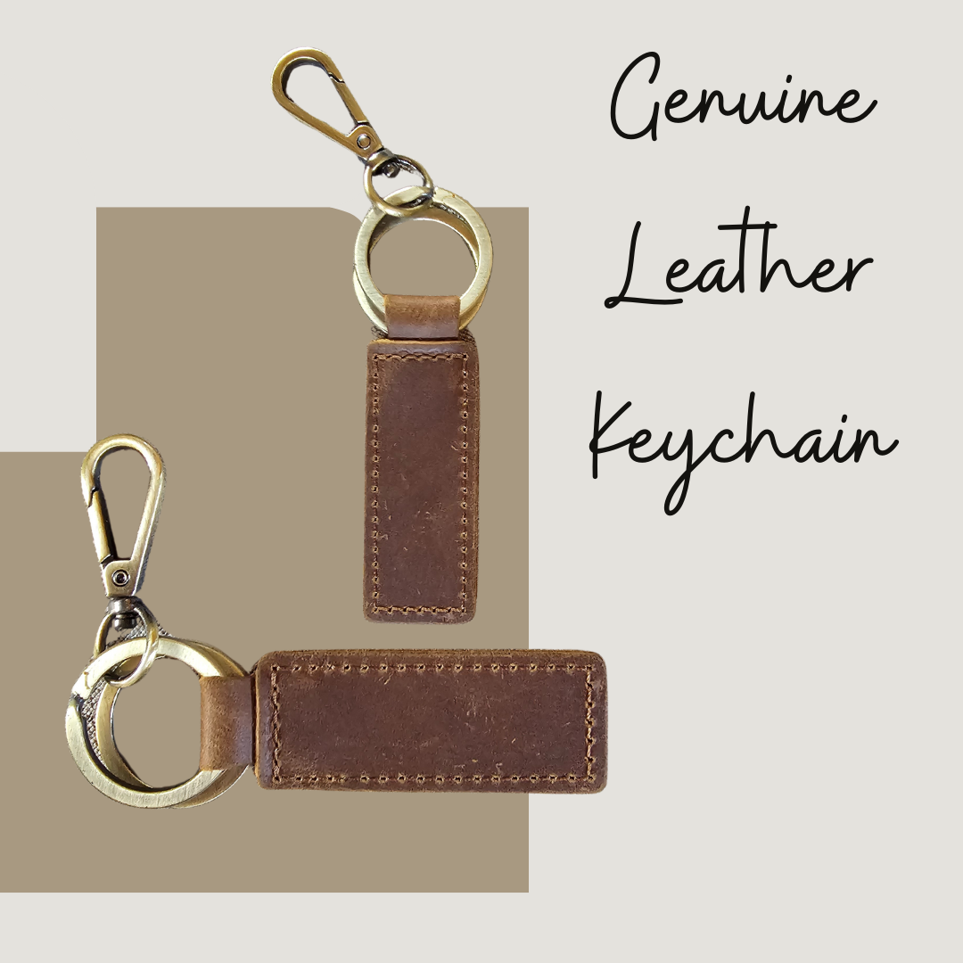 Genuine Leather Keychain - Engraved