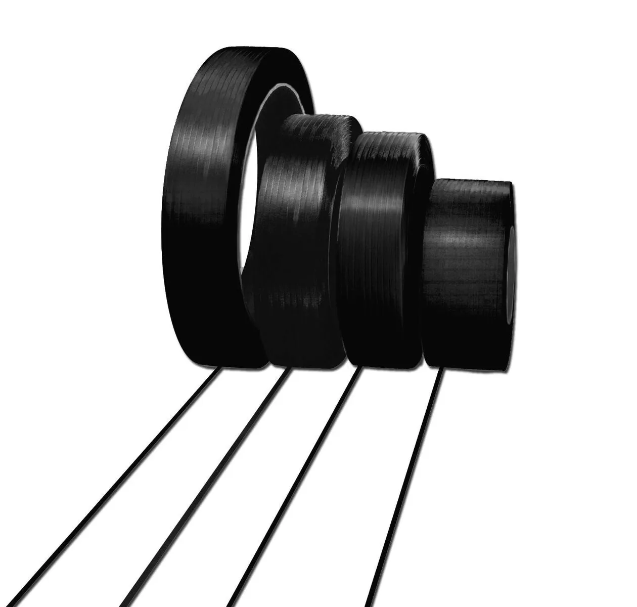 Strapping Black Manual HG 1/2"-9000ft, TS400lbs TS, Core Size 16x6 (28 rolls/pallet)